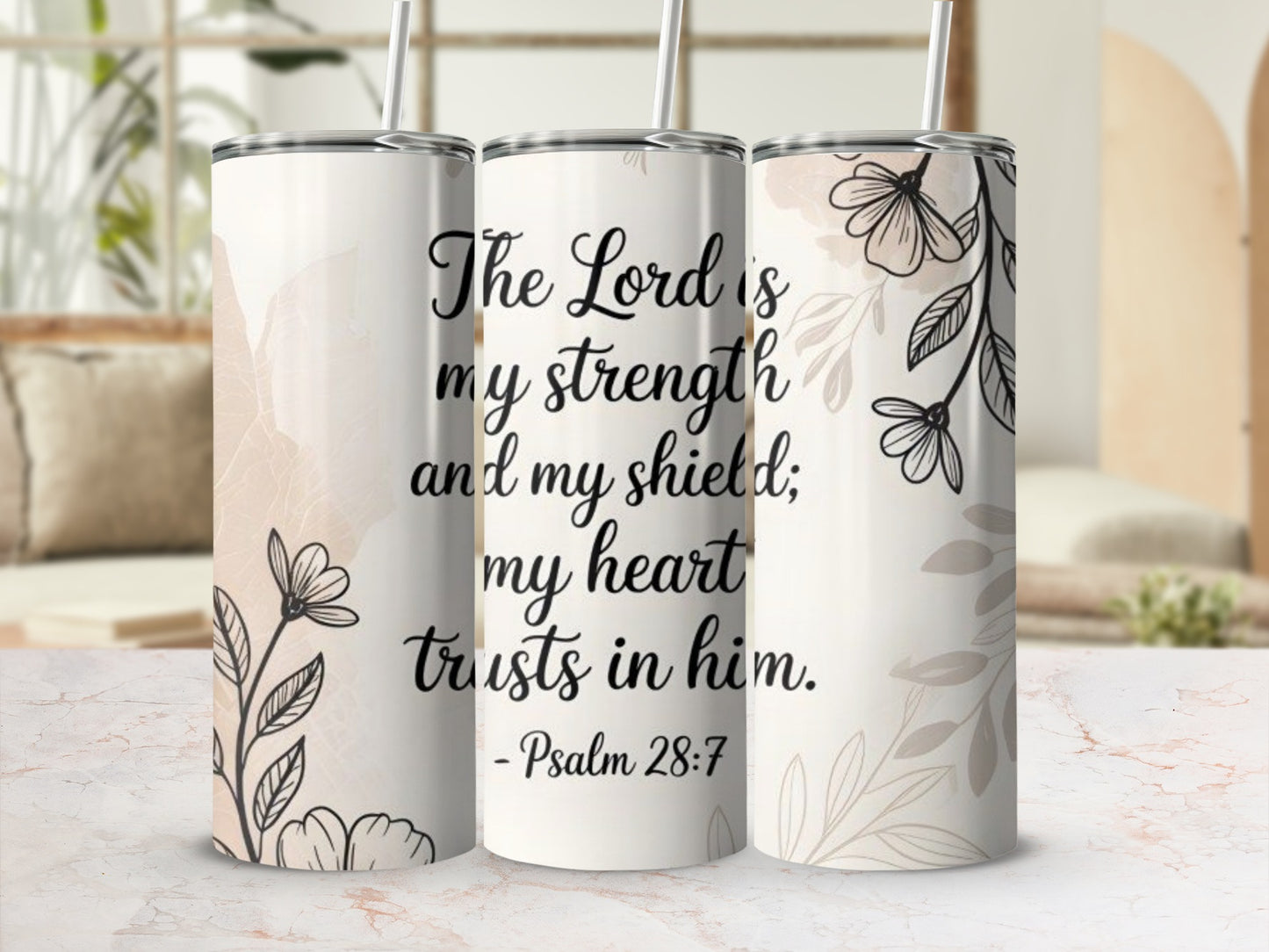 Inspirational The Lord is my strength tumbler
