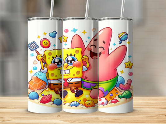 Cute Cartoon Character Print Insulated Tumbler