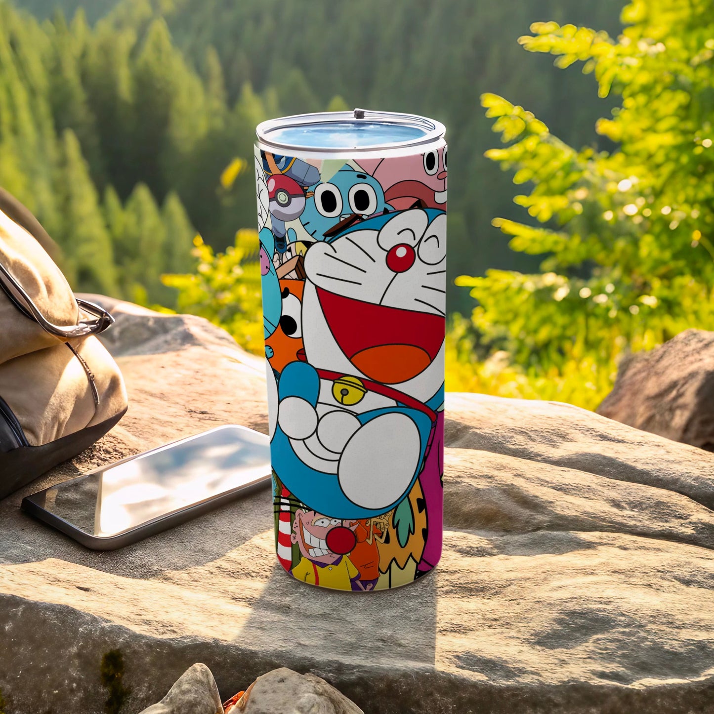 Vibrant Cartoon Character Themed Travel Tumbler