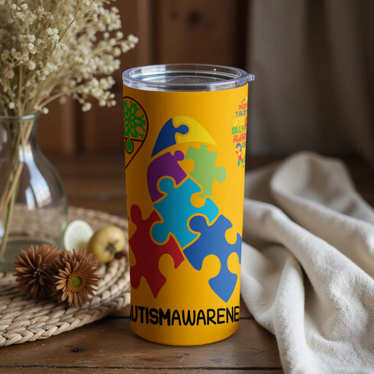 Colorful Puzzle Design Autism Awareness Tumbler