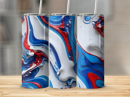 Red White Blue Swirl Design Liquid Art Tumbler product type