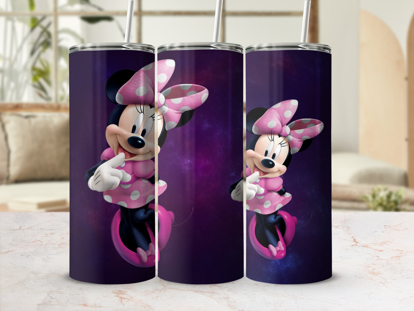 Minnie Mouse Space-Themed Tumbler Stainless Steel Cup