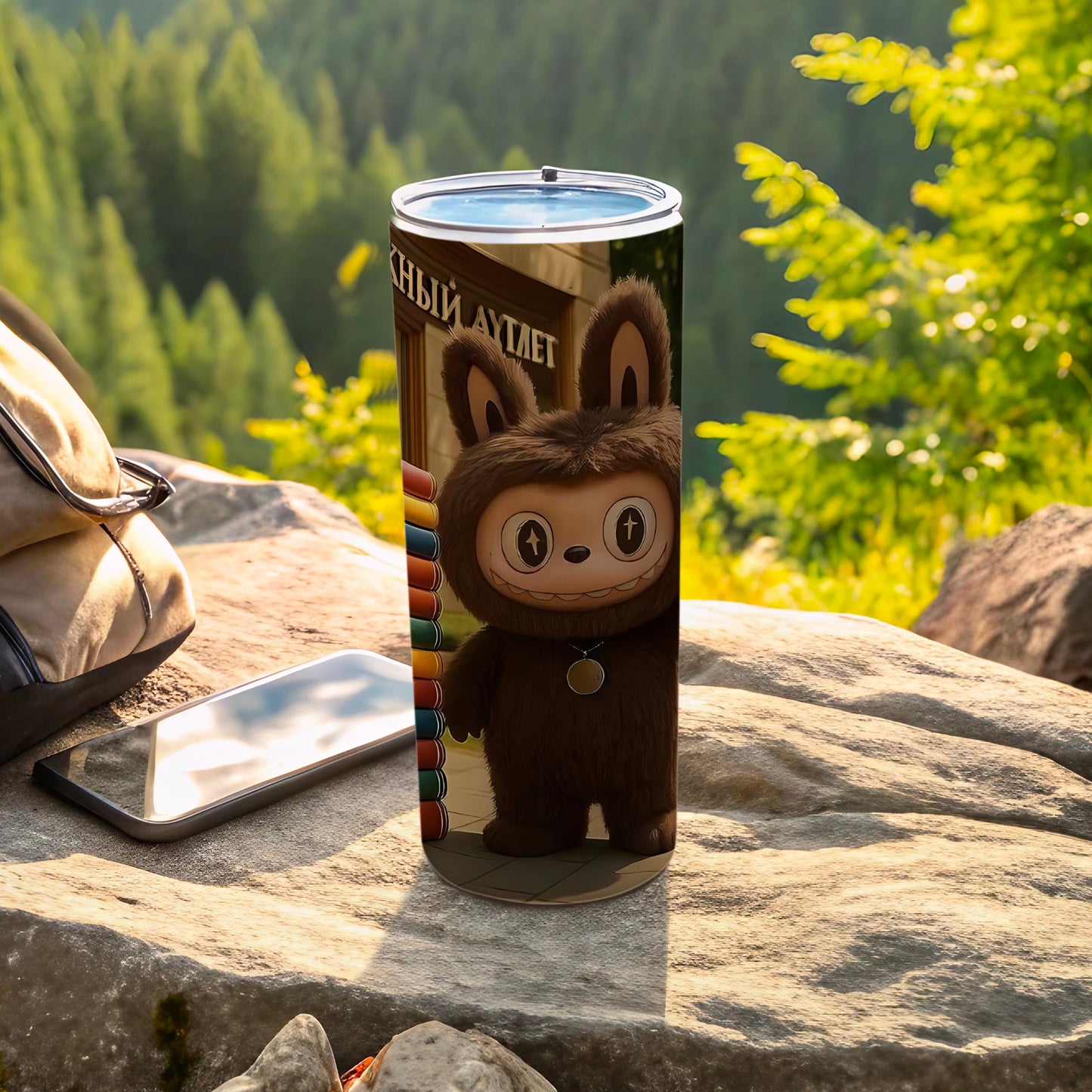 Cute Furry Character Thermos with Colorful Design