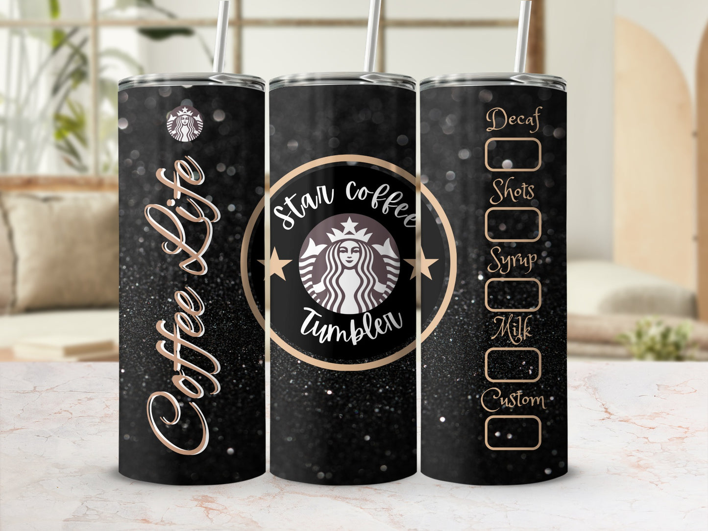 Star Coffee Life Tumbler with Customizable Options