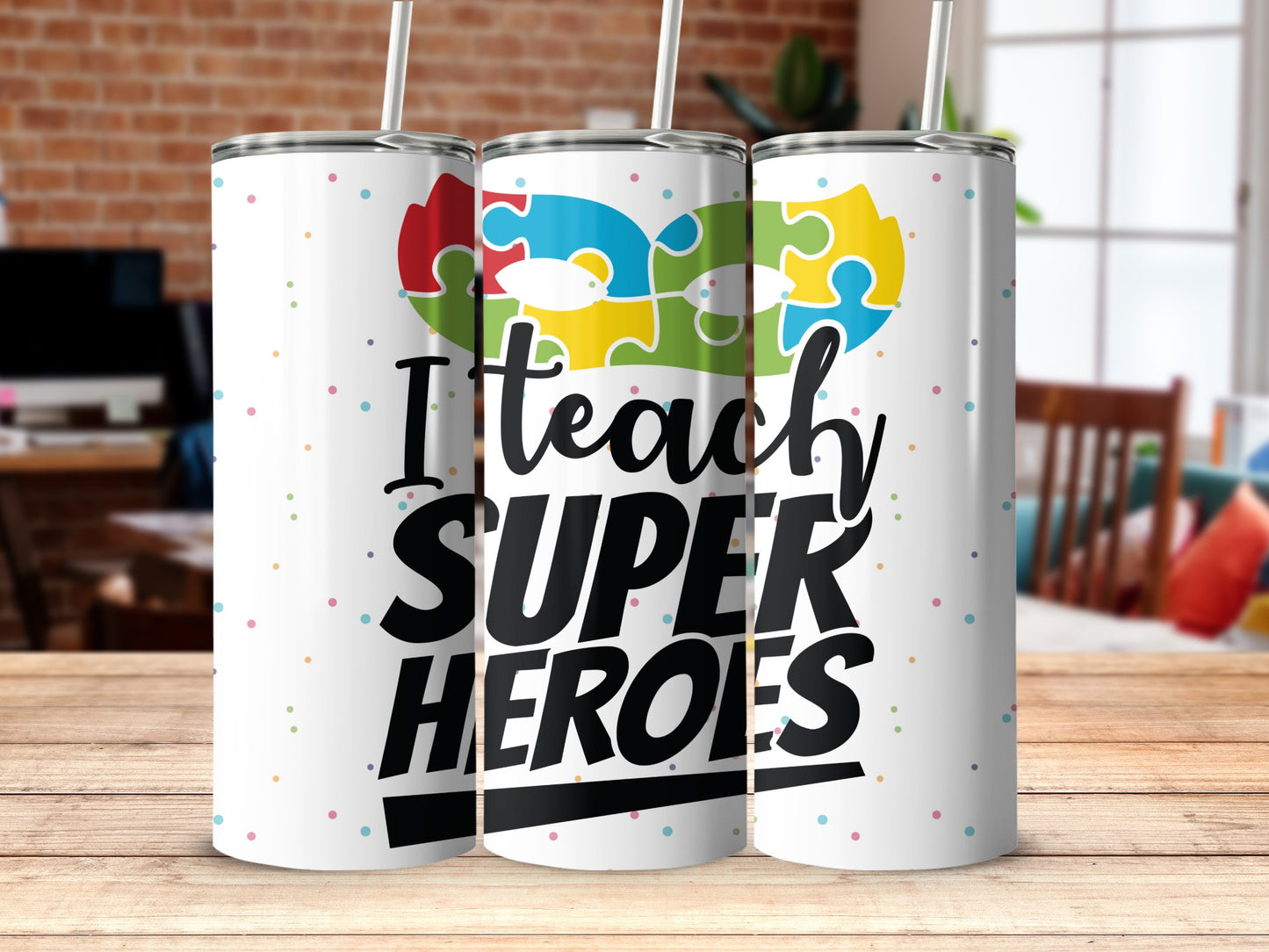 I Teach Super Heroes Insulated Tumbler Product