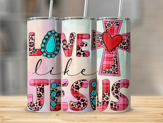 Love Like Jesus Leopard Print Cross Inspirational Product