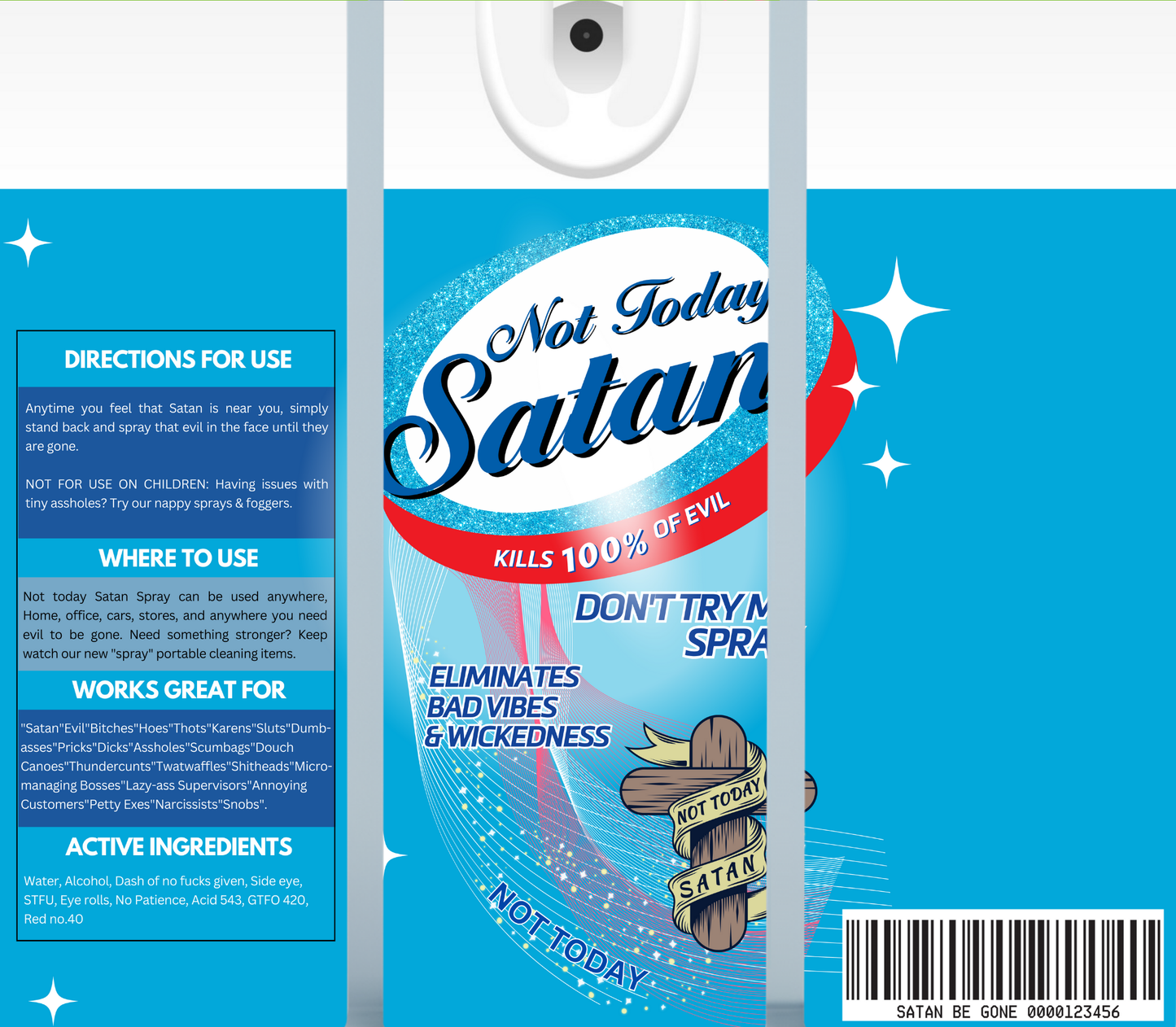 Not Today Satan Blue "Spray" tumbler