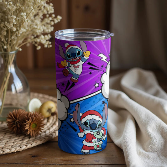 Colorful Tumbler Featuring Christmas Cartoon Design