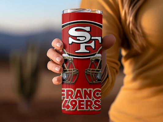 San Francisco 49ers Team Helmets Stars Logo Design Tumblers