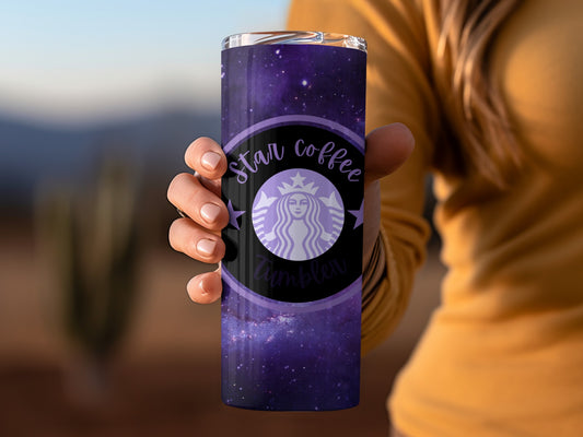 Star Coffee Purple Galaxy Design Tumbler