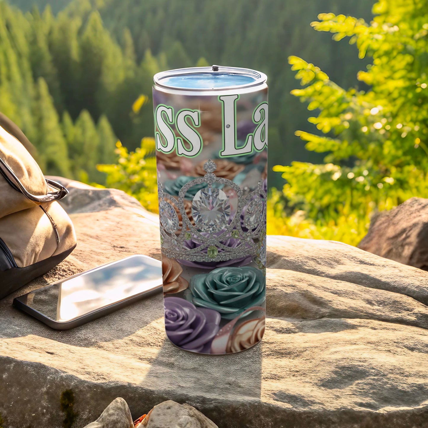 Miss Lady Crown Roses Insulated Travel Tumbler