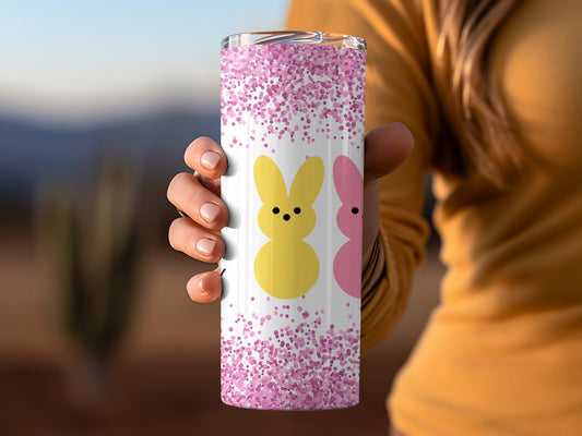 Cute Pink Glitter Bunny Tumbler for Festive Vibes