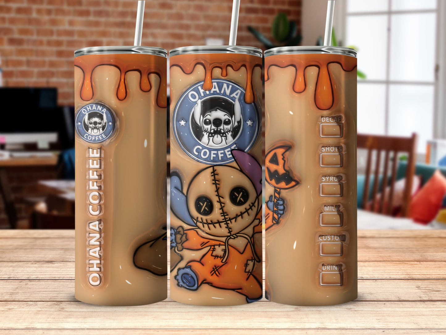 Zombie Coffin Ohana Coffee Tumbler Halloween Design