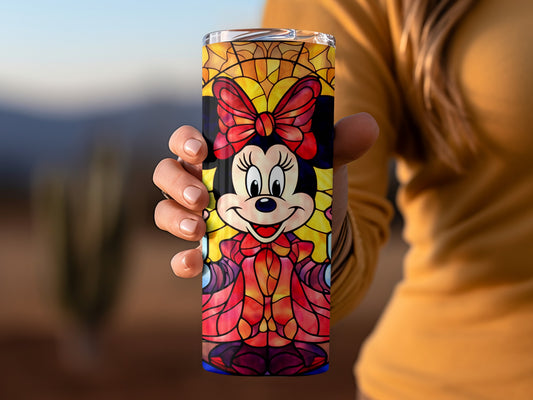 Stained Glass Cartoon Character Travel Tumbler