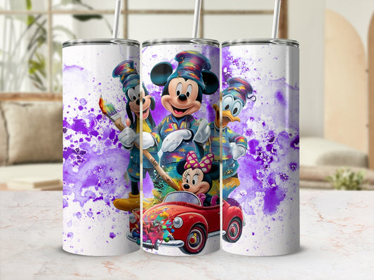 Disney Characters Painting Themed Stainless Steel Tumbler