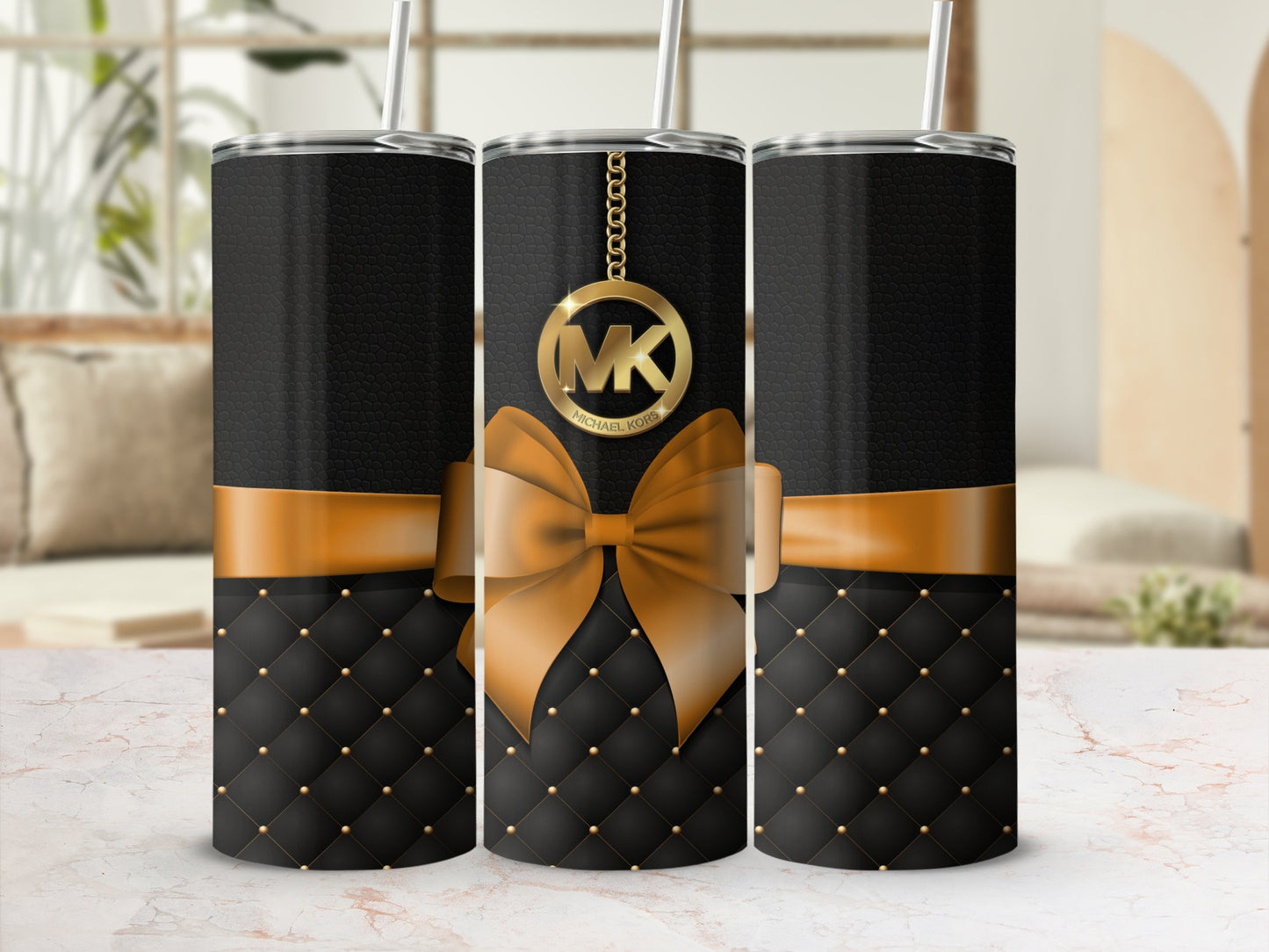 Elegant Black and Gold Design Tumbler Cup