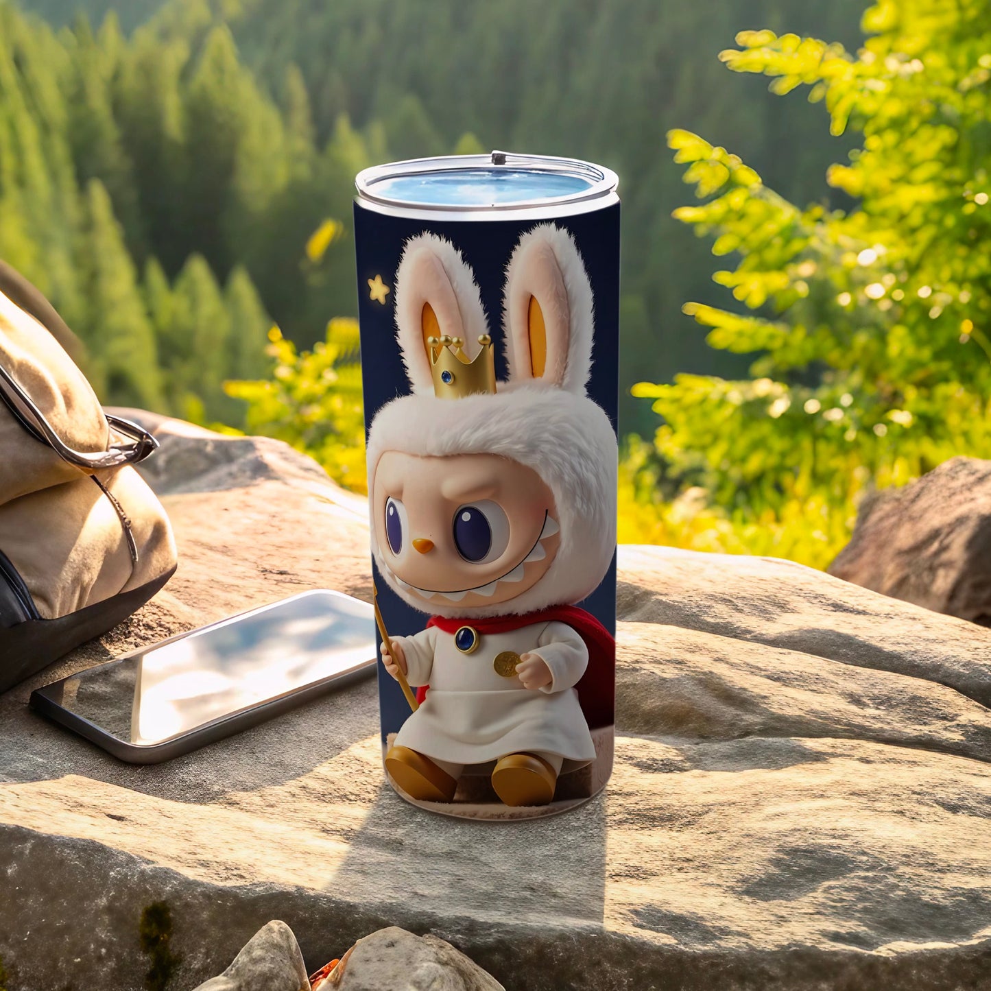 Cute Cartoon Bunny King Tumbler Cup for Outdoor Use