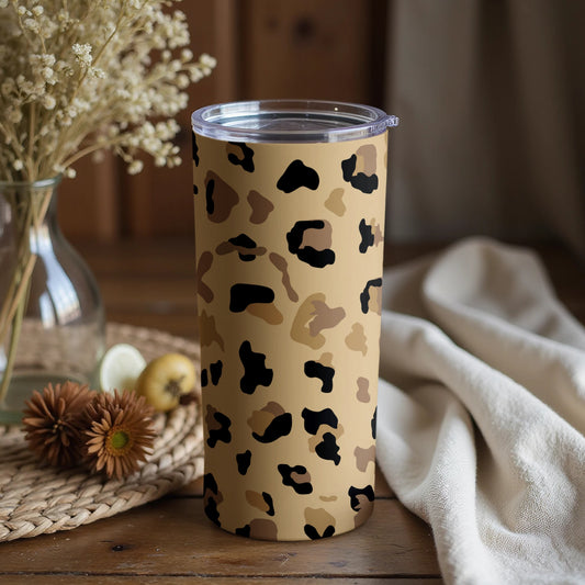 Leopard Print Tumbler Mug for Stylish Beverages