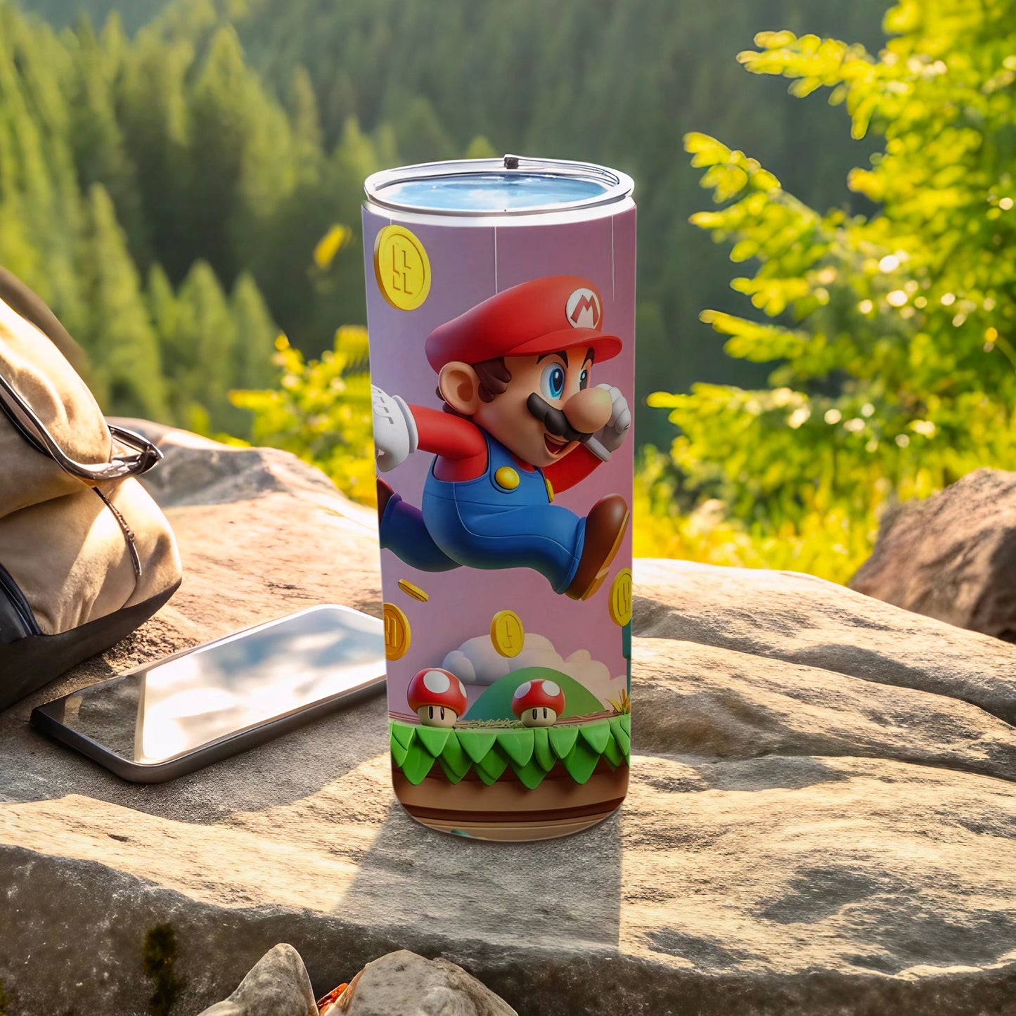 Super Mario Themed Travel Tumbler for Gamers