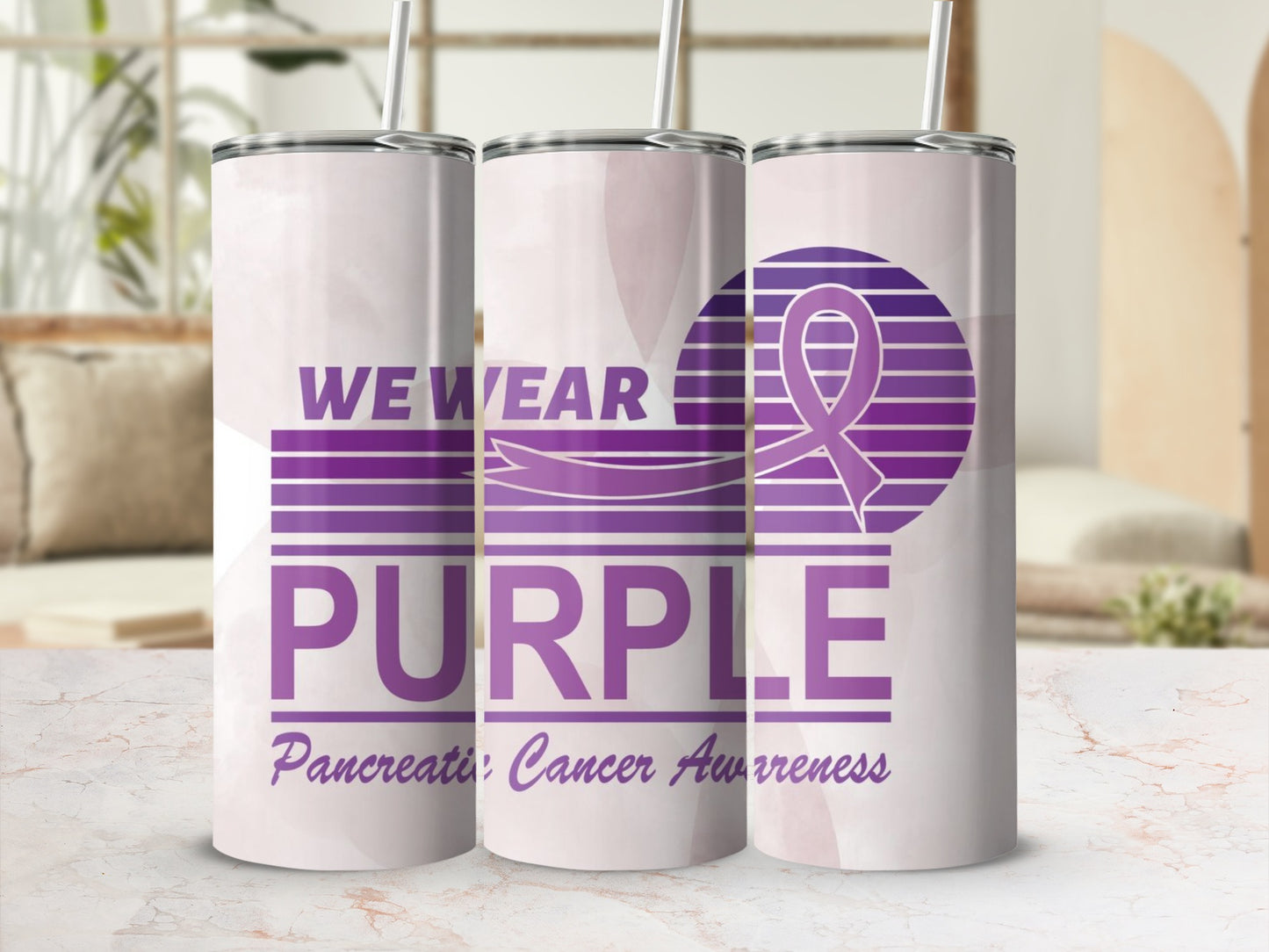 We Wear Purple Pancreatic Cancer Awareness Tumbler