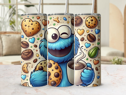Cartoon Cookie and Coffee Design Insulated Tumbler