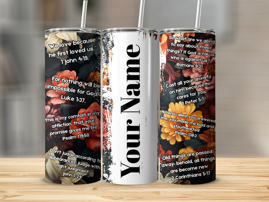Personalized Tumbler with Inspirational Bible Quotes