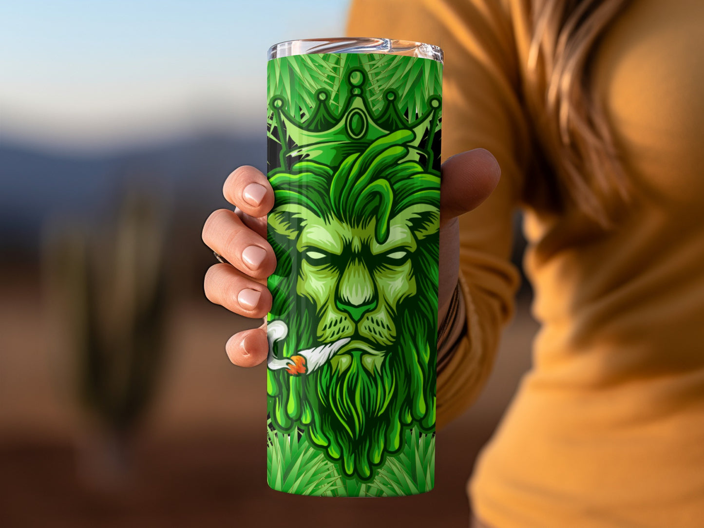 Green Lion Artistic Design Insulated Tumbler