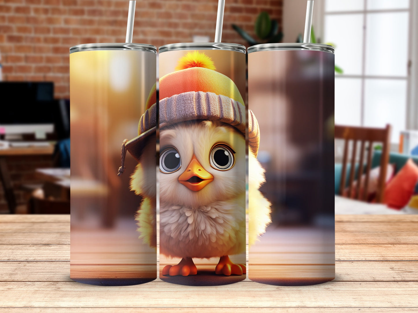 Cute Baby Chick with Colorful Hat 20oz Tumbler