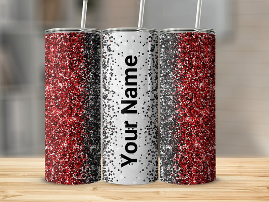 Custom Glitter Tumbler with Personalization Option