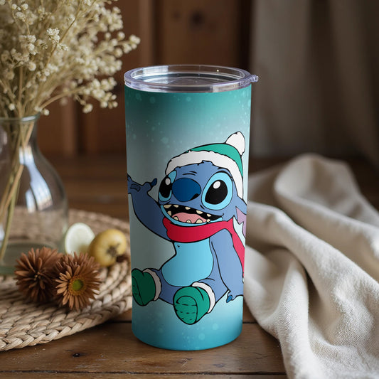 Cute Alien Character Wearing Santa Hat Tumbler