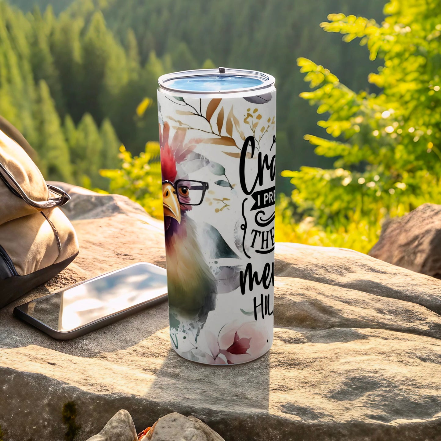 Colorful Rooster Design Travel Tumbler With Lid