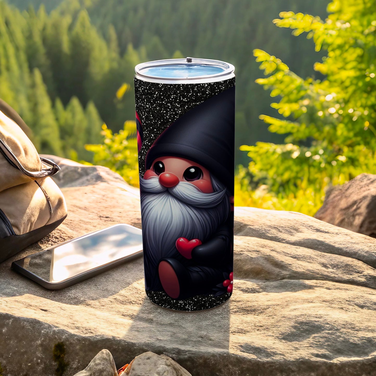 Cute Gnome Themed Tall Travel Beverage Container