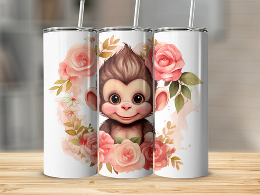 Adorable Monkey Floral Wreath Design product type