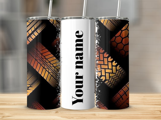 Customizable Tread and Pattern Design Personalized Tumbler