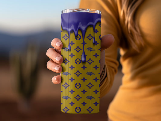 Baltimore Ravens Style with Purple Drip Design Tumblers