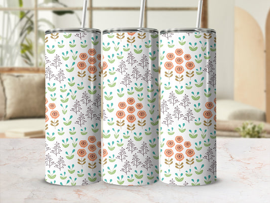 Colorful Floral Pattern Design on Tumbler Product