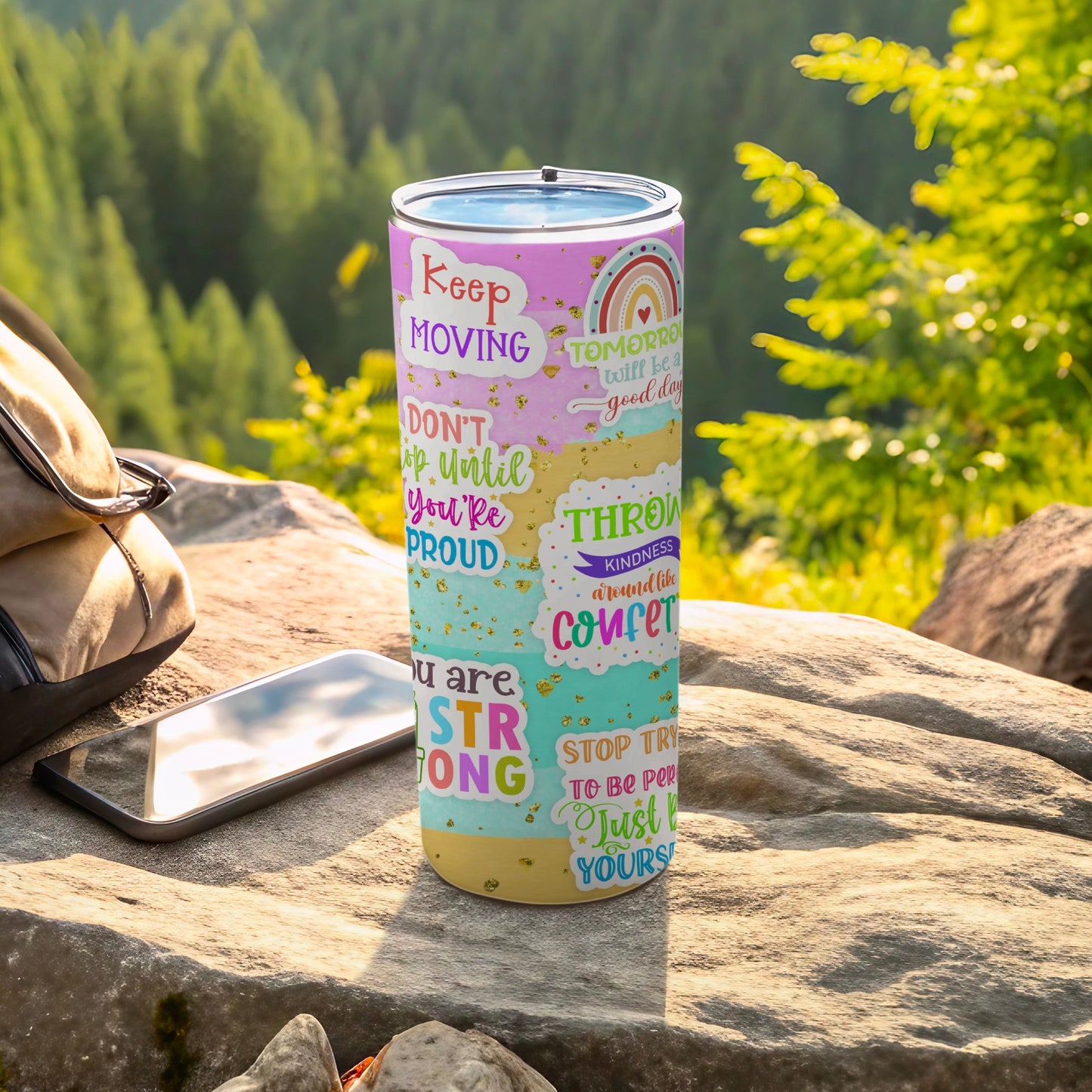 Keep Moving Proud Strong Kindness Confetti Tumbler product type