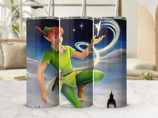 Peter Pan and Tinkerbell themed tumbler