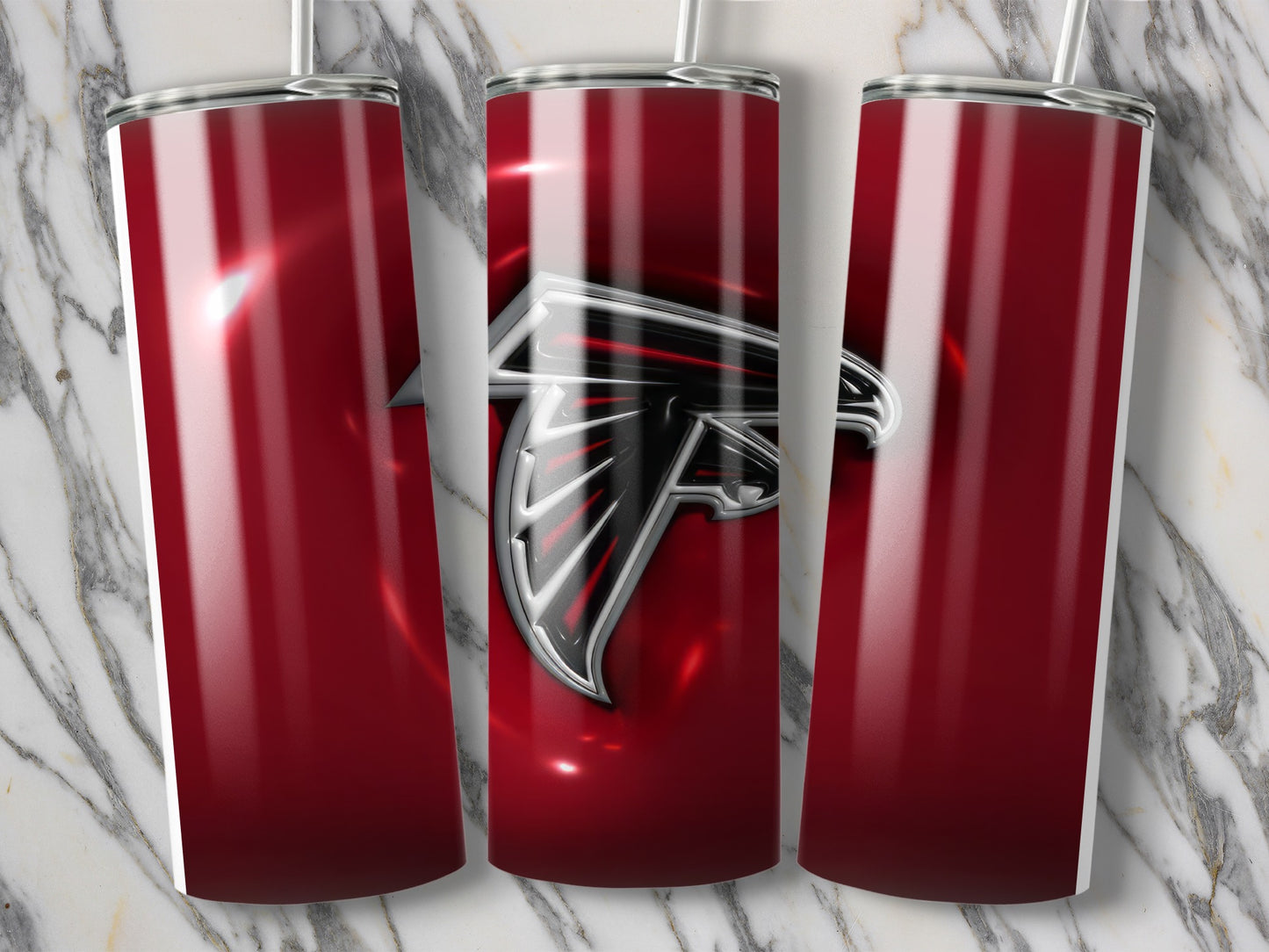 Atlanta Falcons Team Logo on Red Background Tumblers