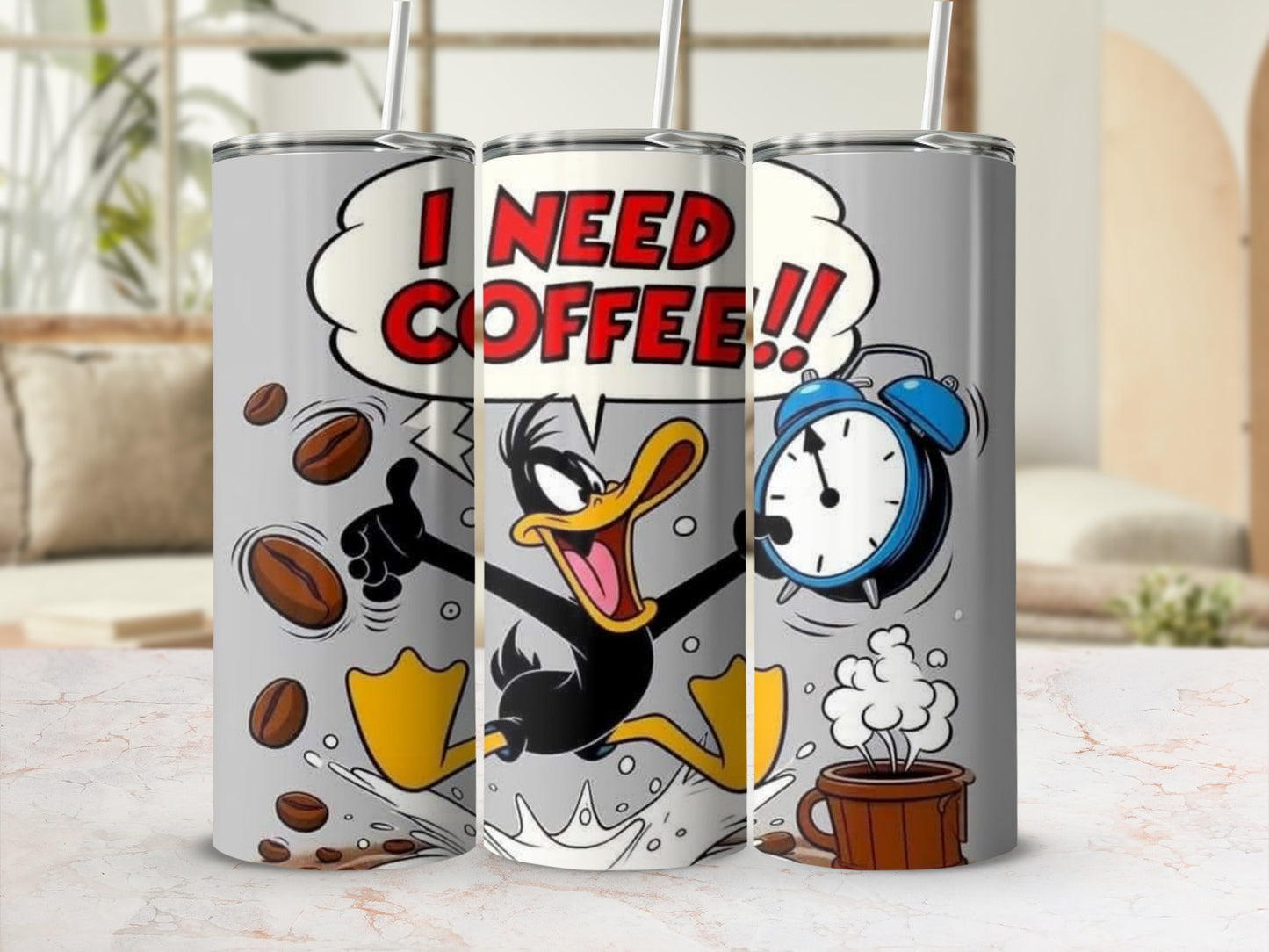 I Need Coffee Duck Cartoon Mug With Timer Graphics