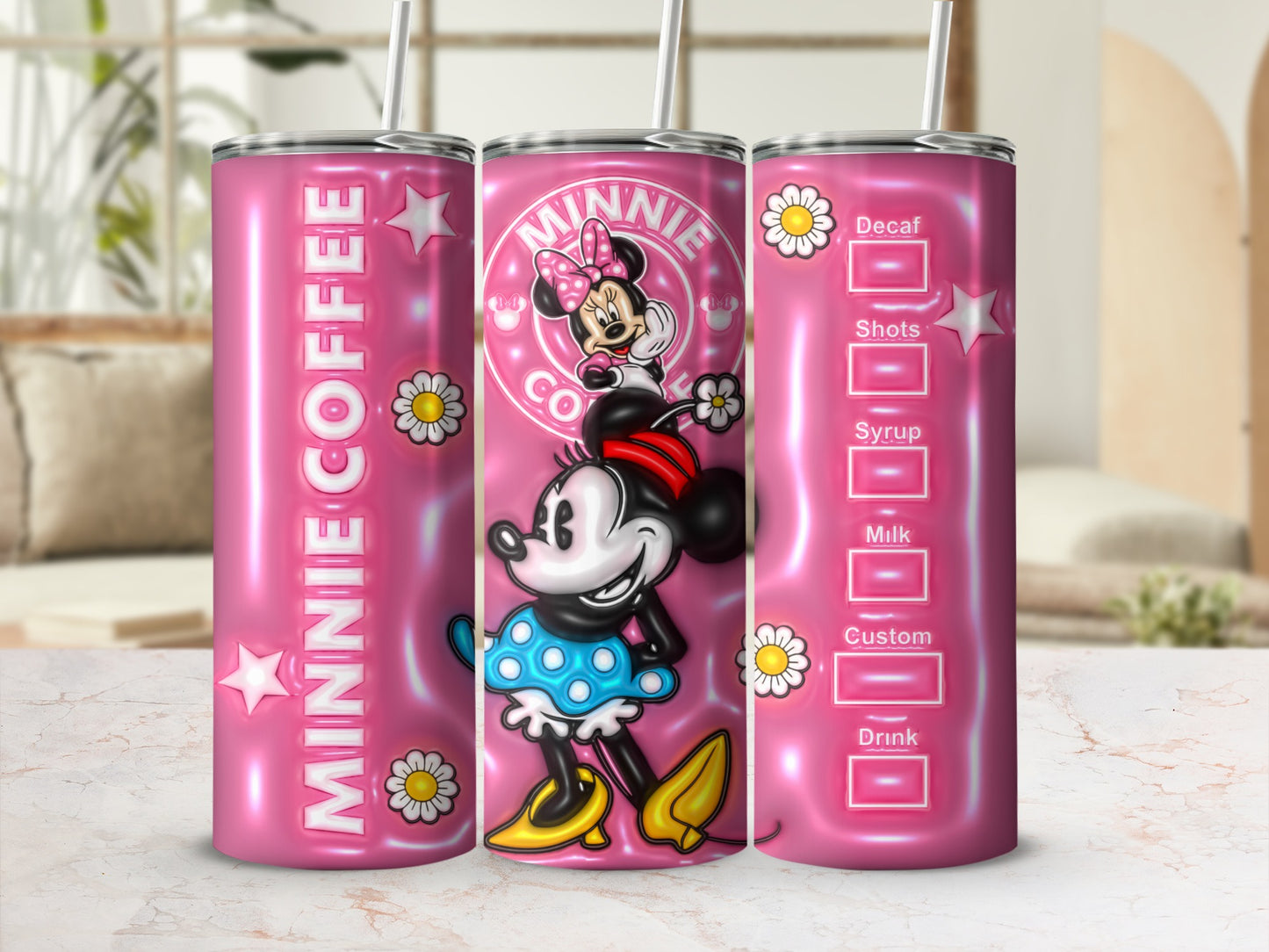 Minnie Coffee Pink Tumbler with Fun Design Drinkware