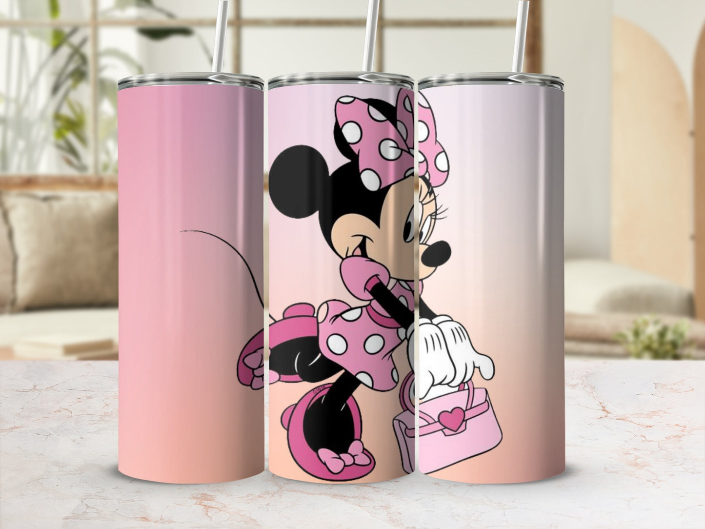 Cute Character Pink and White Tumbler