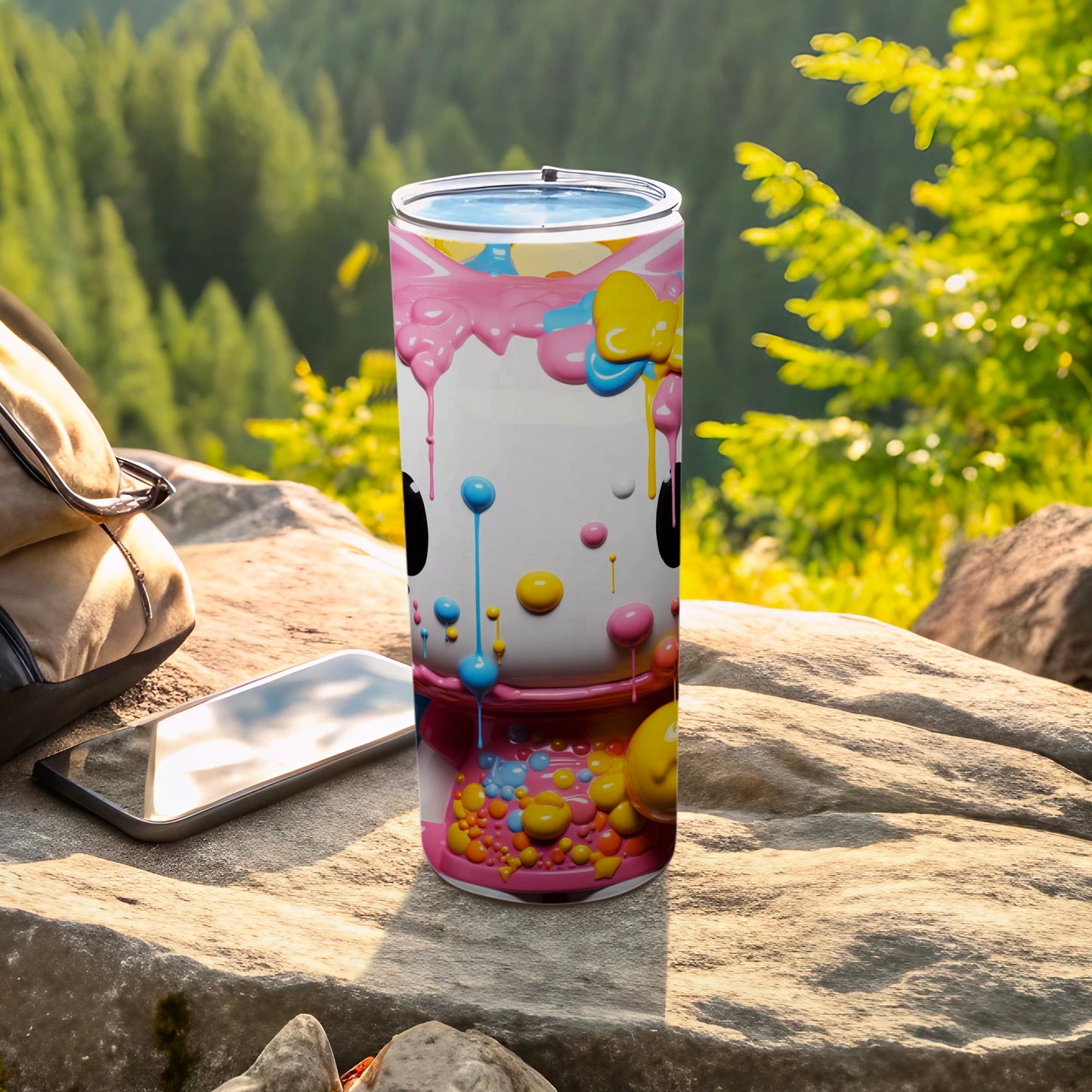 Colorful Abstract Dripping Design Tumbler Product