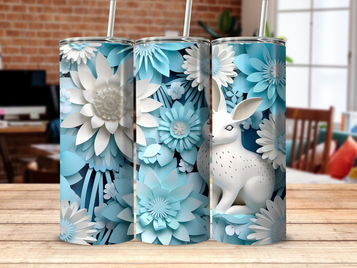 Floral Design Rabbit Tumbler For Perfect Hydration