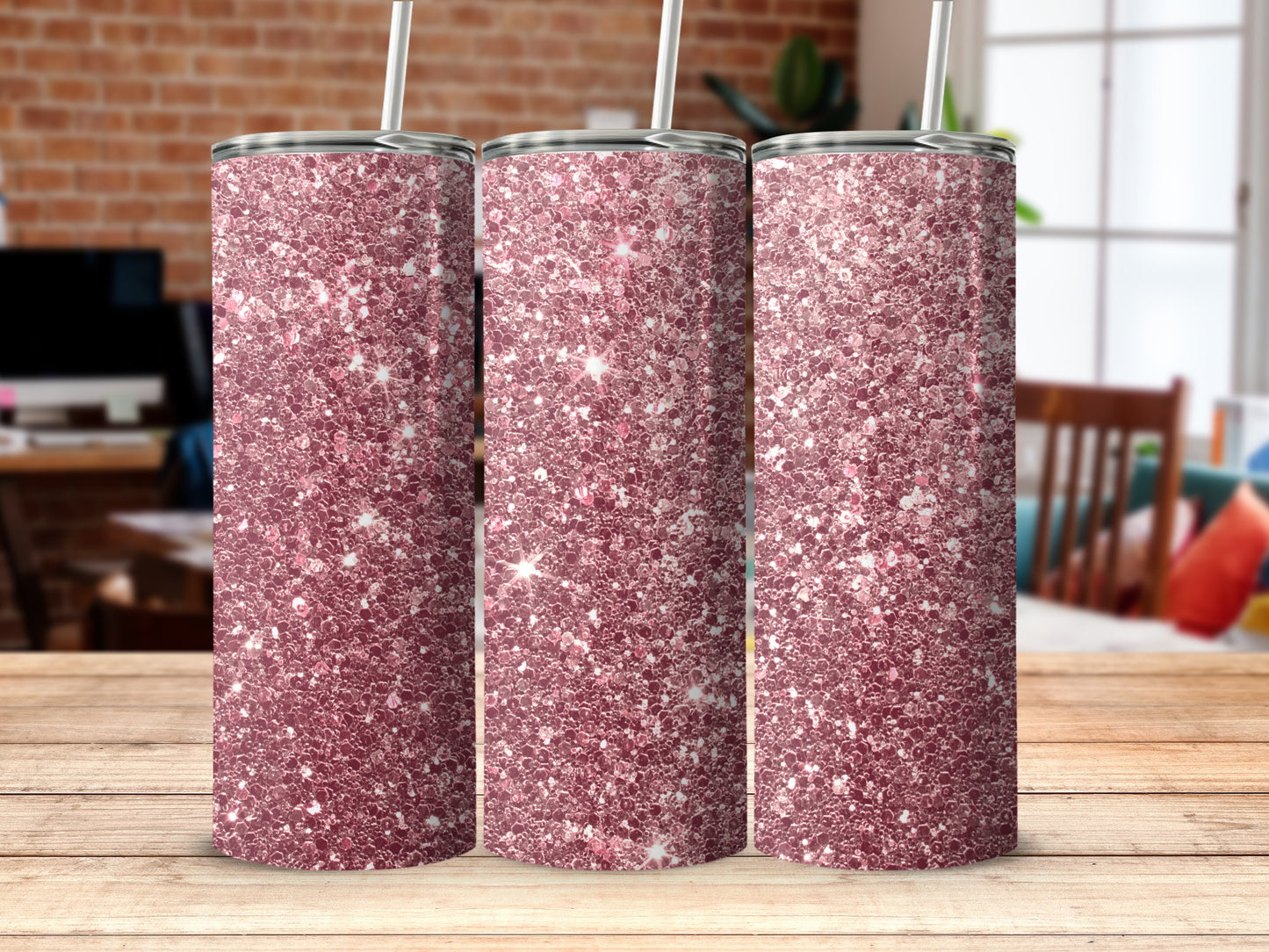 Pink Glitter Sparkly Insulated Tumbler Product