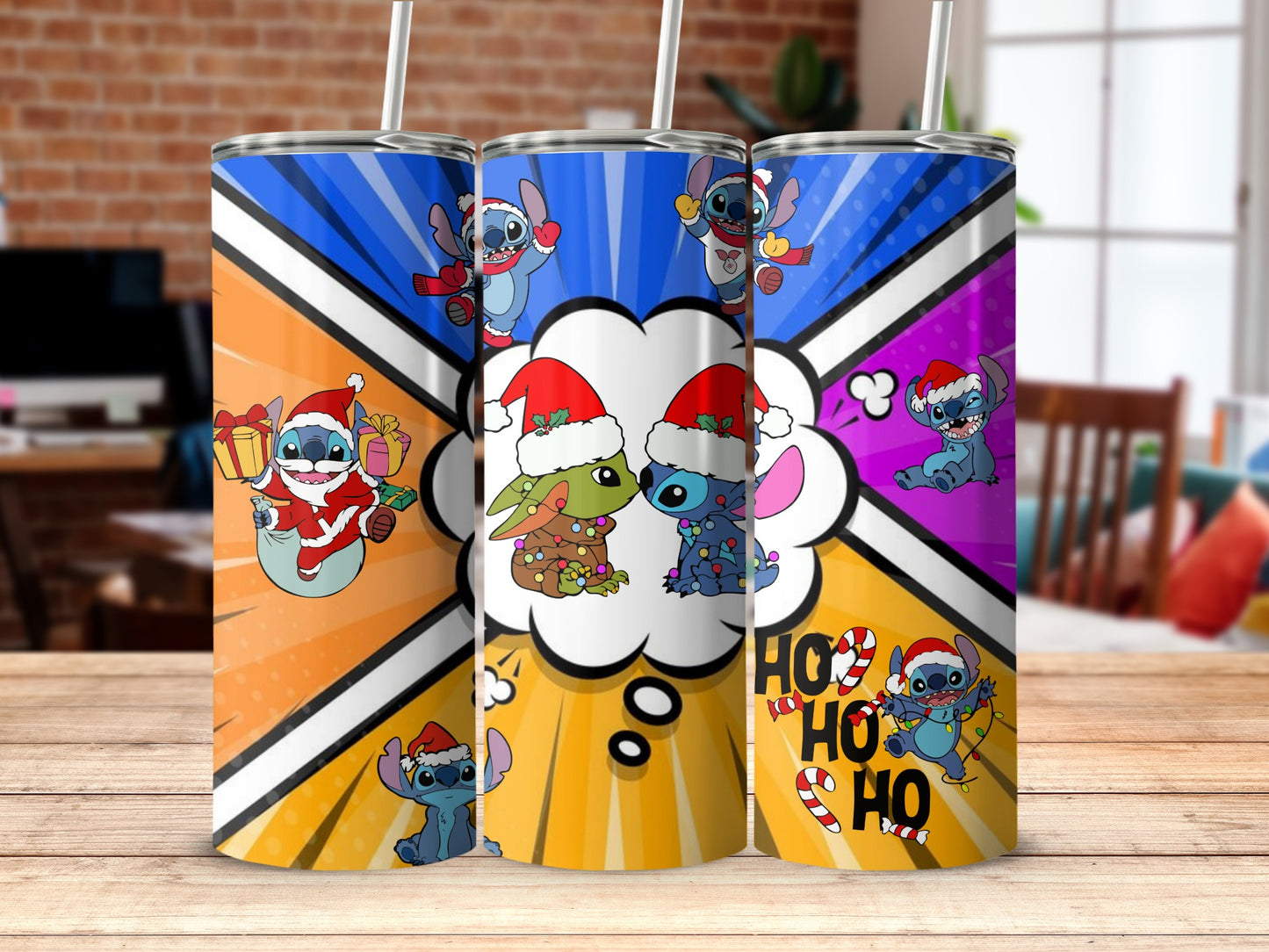 Christmas Characters Holiday Design Tumbler Cups
