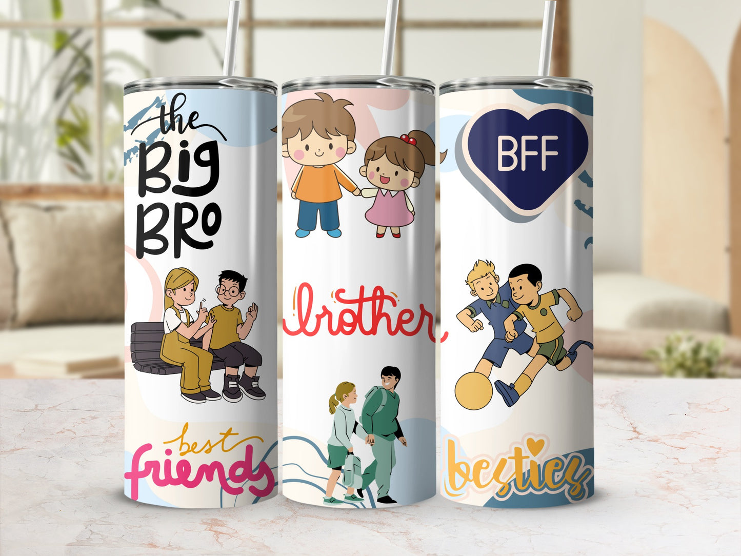 The Big Bro Brother Best Friends BFF Besties Tumblers