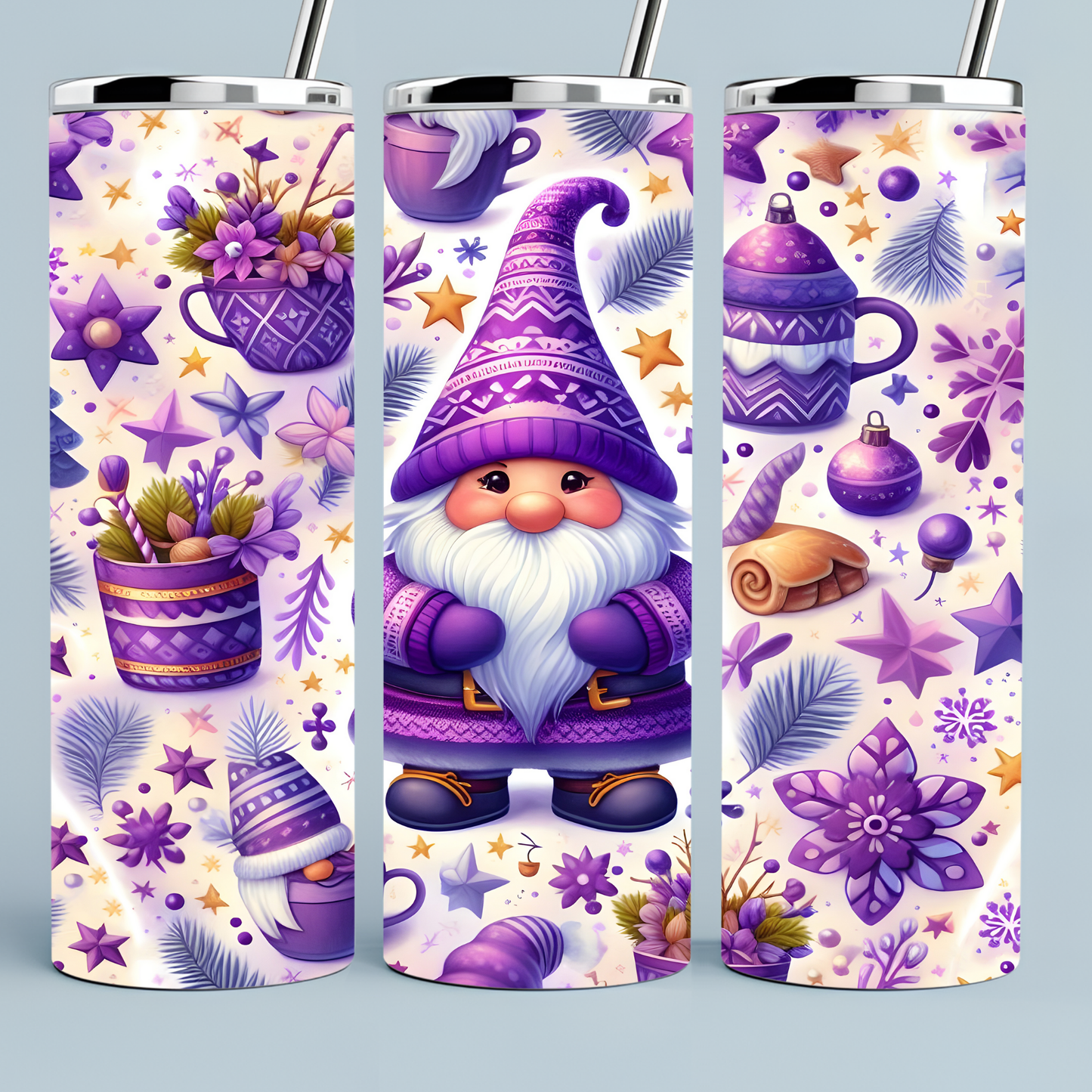 Purple Valentine Gnome Tumbler