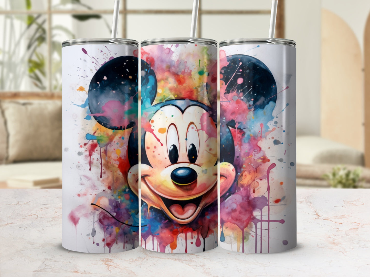 Colorful Mickey Mouse Art Splash Tumbler