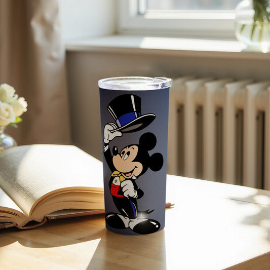Mickey Mouse Tumbler with Top Hat Drawing Design